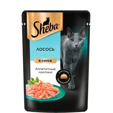 Лосось ломтики в соусе, 75г влажный корм для кошек Sheba