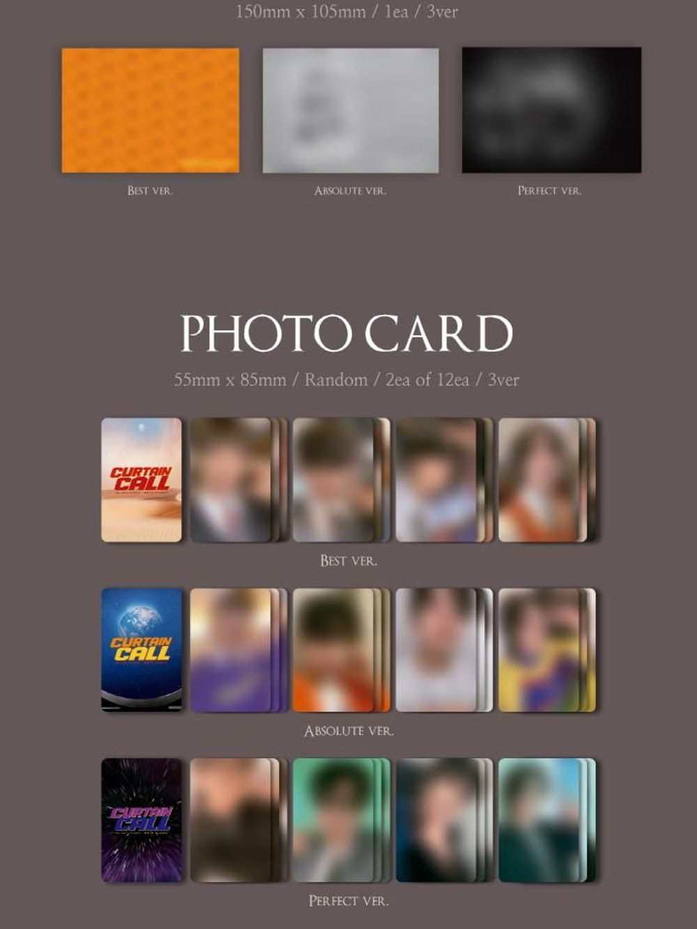 Альбом BANG YONGGUK & JUNG DAEHYUN & YOO YOUNGJAE & MOON JONGUP - CURTAIN CALL 1st EP Album 3 Version SET