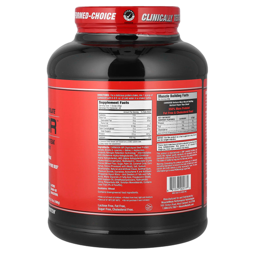 MuscleMeds, Carnivor, биоинженерный изолят говяжьего протеина, печенье и сливки, 1680 г (3,7 фунта)