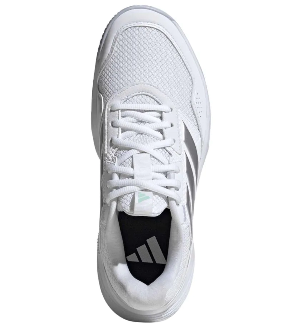 Женские Кроссовки теннисные Adidas GameCourt 3 W - cloud white/silver metallic/ice blue