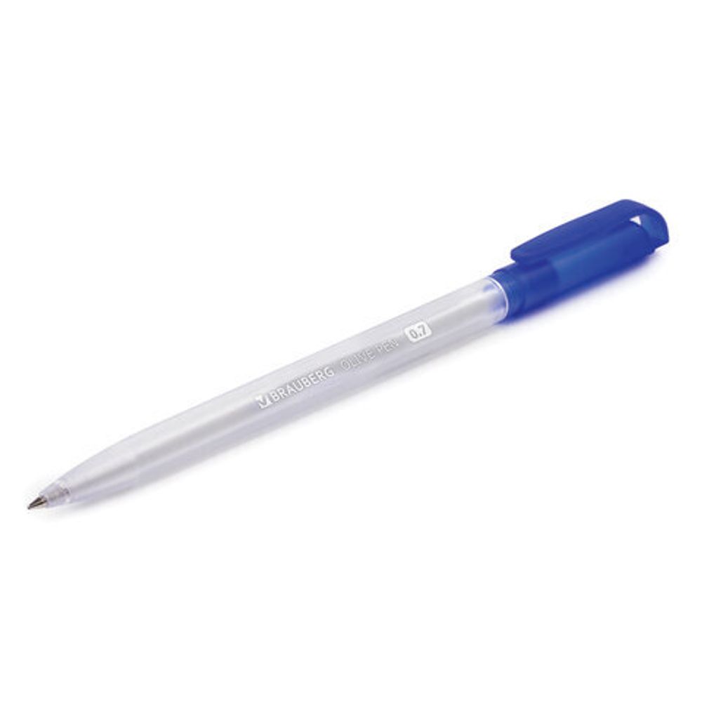 Ручки шариковые масляные BRAUBERG НАБОР 3 шт., СИНИЕ, "Olive Pen", узел 0,7 мм, линия 0,5 мм, 141478