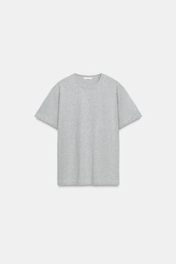 ZARA ФУТБОЛКА С КРУГЛЫМ ВЫРЕЗОМ, СЕРЫЙ МЕЛАНЖ
