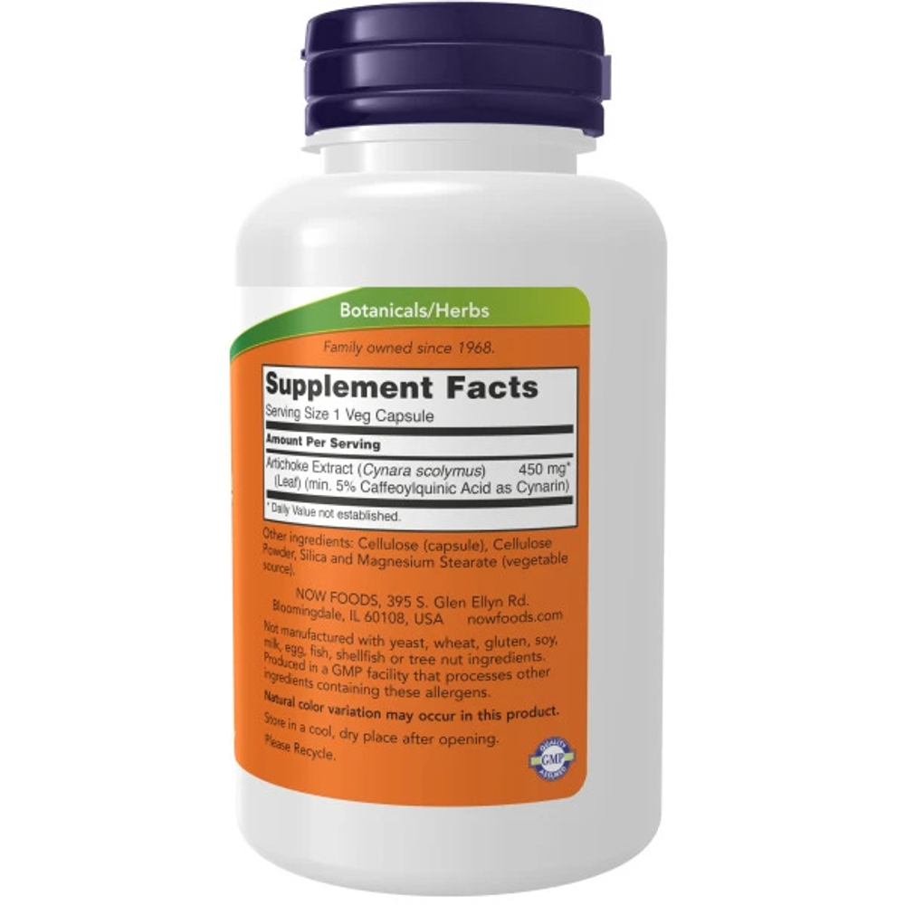 NOW Artichoke Extract 450 мг 90 вегетарианских капсул