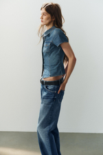 ДЖИНСОВАЯ РУБАШКА TRF С КАРМАНАМИ — ZARA