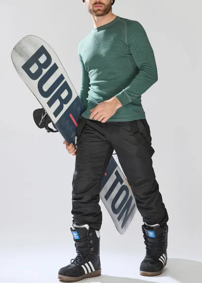 Термобелье мужское комплект Norveg Sport Wool 30SWMSRU-092, зеленый меланж