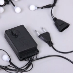 Гирлянда для дома Мишура 4 м, 200 ламп LED, d-1,4 см, черный пров, 8 реж, IP-40, Теплый белый (возможность соединения)