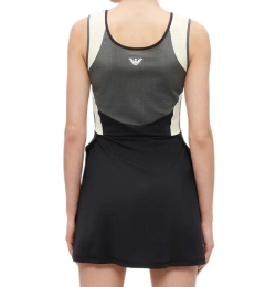 Теннисное платье EA7 Woman Jersey - black/butter/asphalt