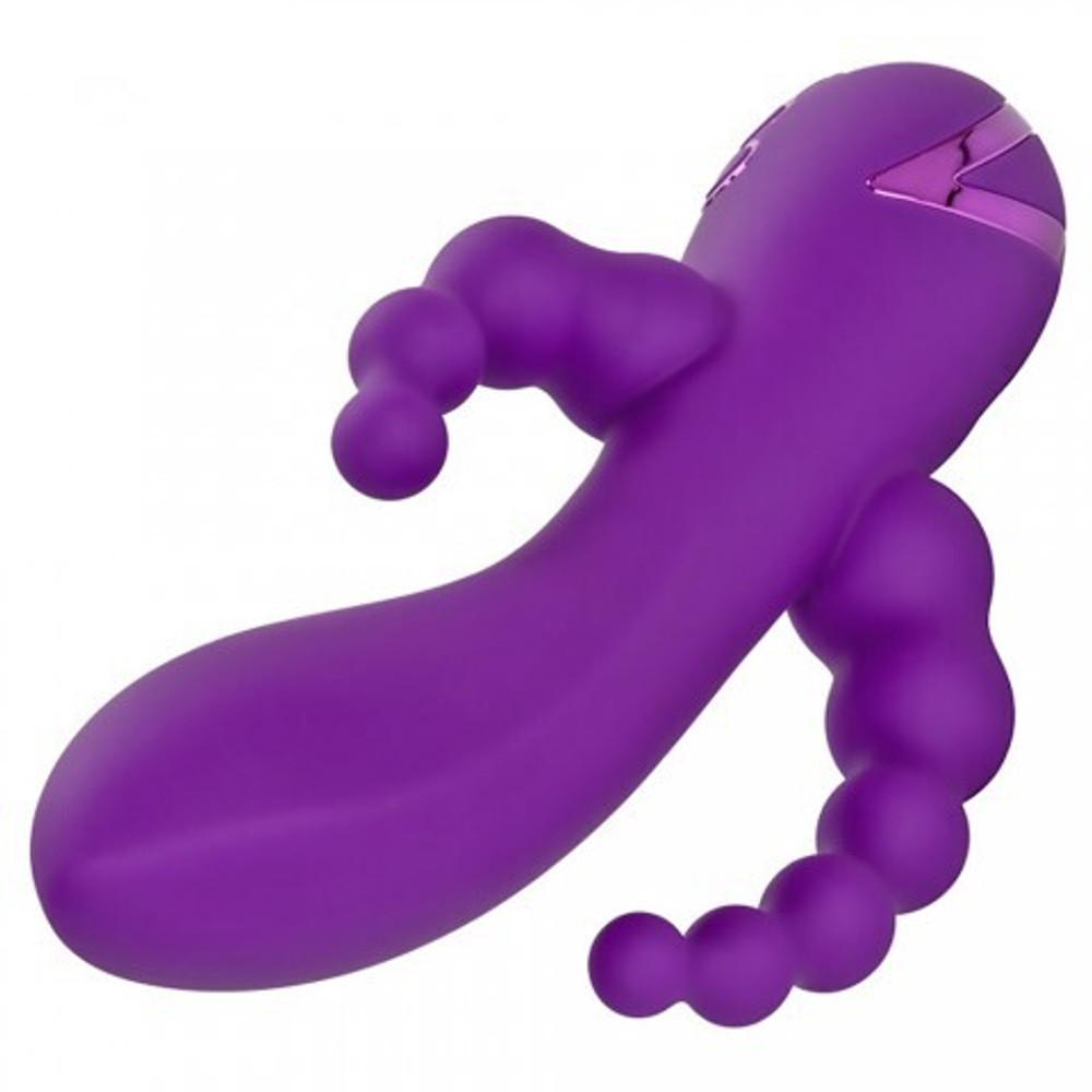 Вибромассажер с тройной стимуляцией CalExotics California Dreaming Long Beach Bootylicious (11.5 см х 3.25 см)