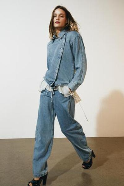 ДЖИНСОВАЯ КУРТКА С ПОДПЛЕЧНИКАМИ — ZW COLLECTION — ZARA