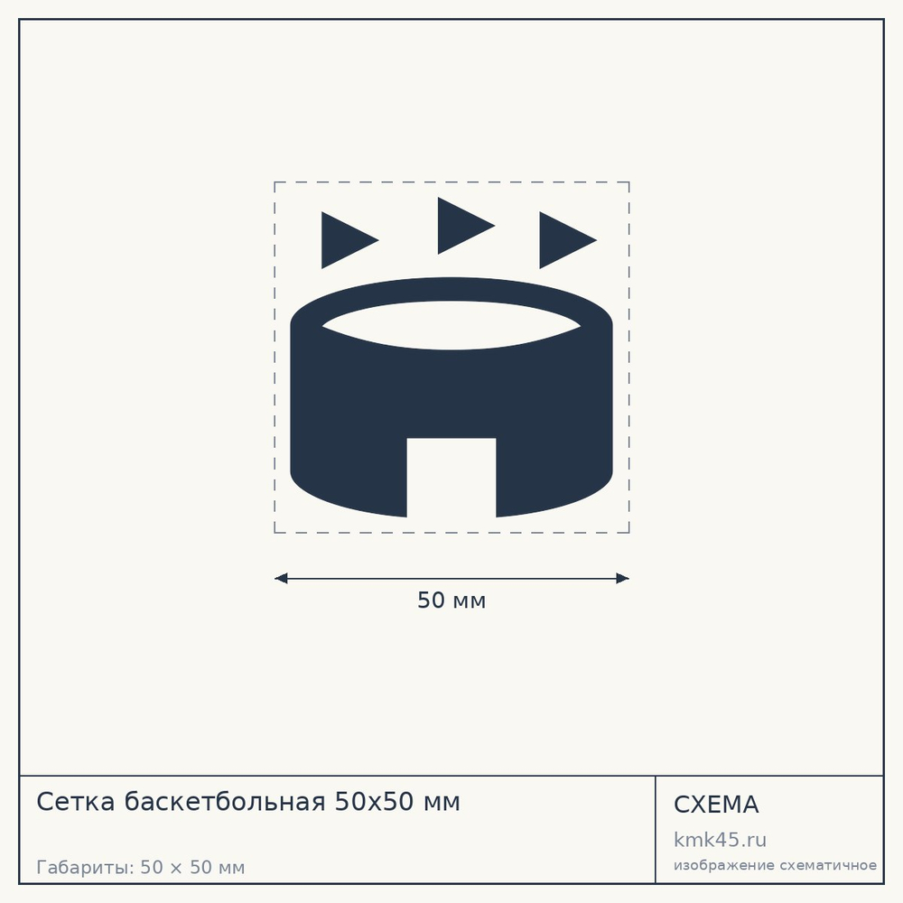Сетка баскетбольная полиэтиленовая триколор, 50×50 мм, 3,5 мм — от 130 ₽