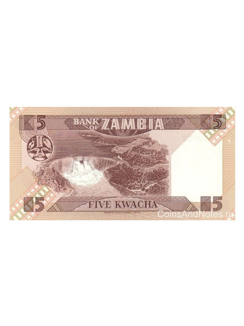 Банкнота 5 квача 1980 год, Замбия. UNC
