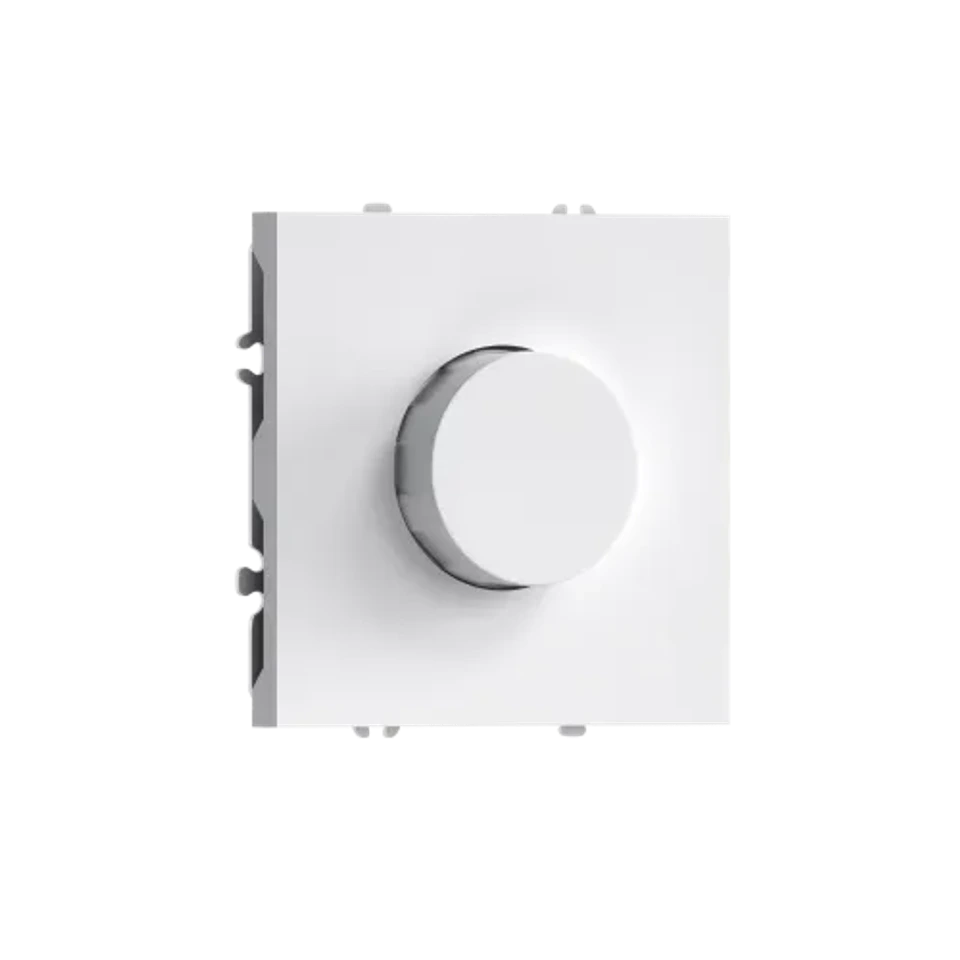 Светорегулятор Triac поворотный, LED, 200 Вт, глянцевый белый DONEL S08