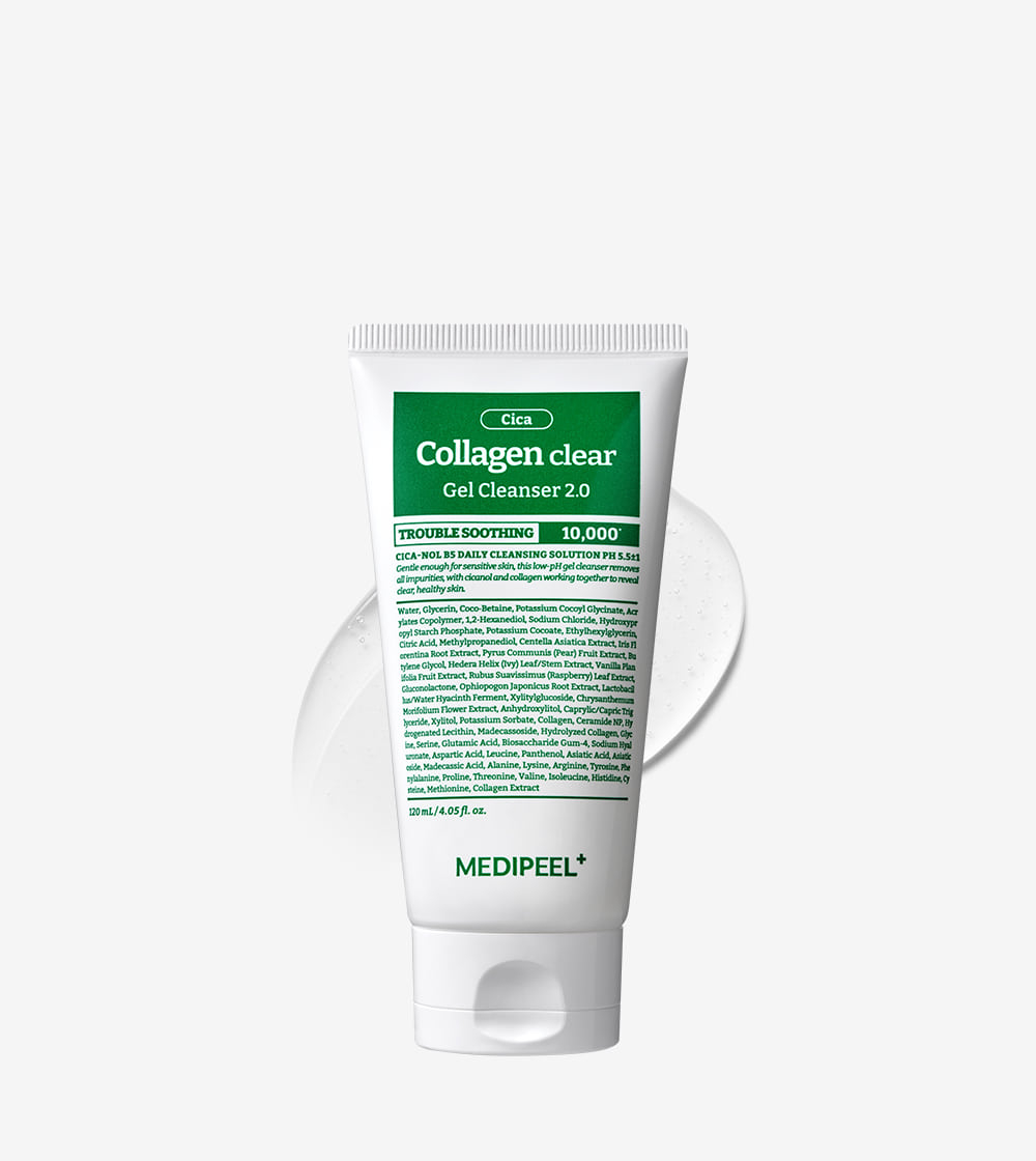 MEDI-PEEL Успокаивающая очищающая гель-пенка Green Cica Collagen Clear 2.0 (120мл)