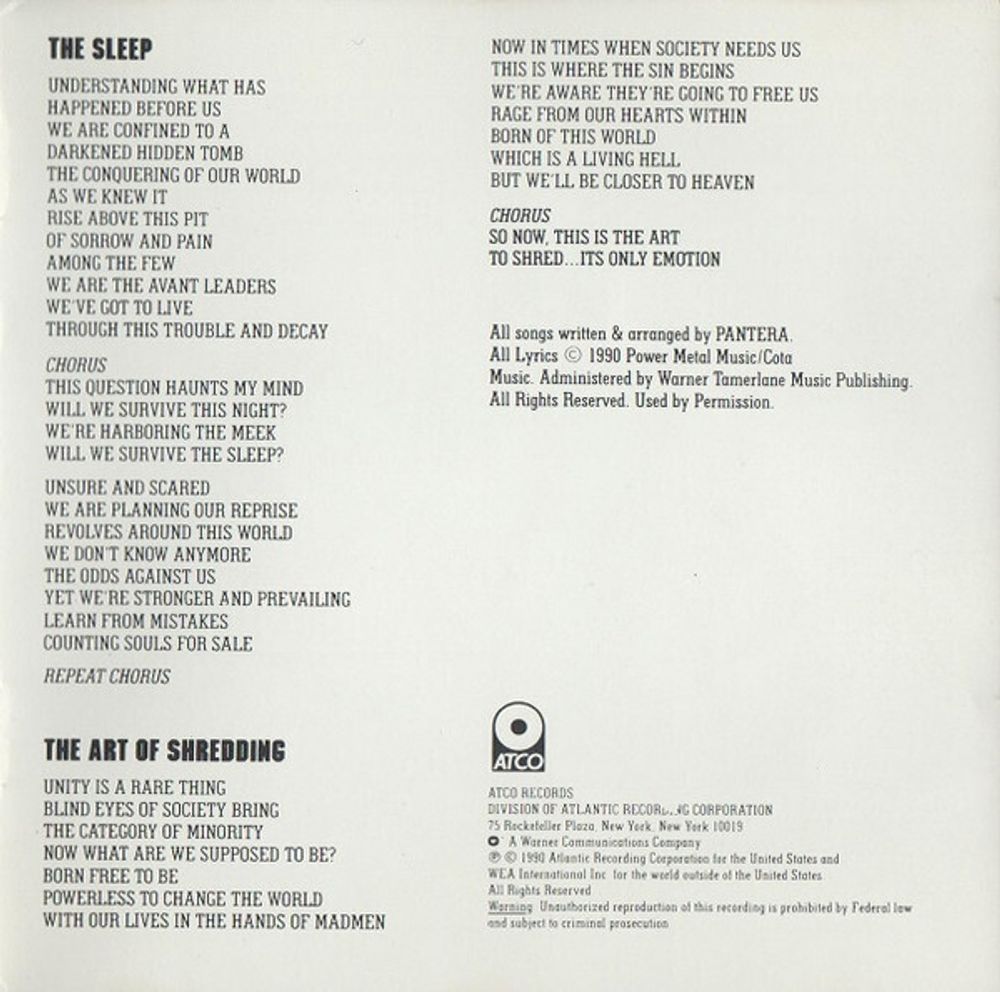 Pantera. Cowboys From Hell (CD) Пантера
