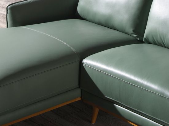 Угловой диван с левым шезлонгом 6200/5607-L-M5677 Angel Cerda из зеленой кожи