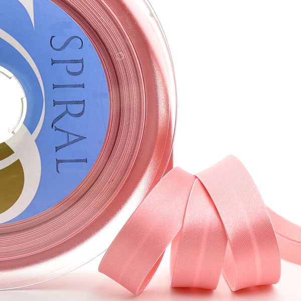 Косая бейка атласная 30 мм / 25 метров, 06 розово-персиковый, Safisa (Spiral)