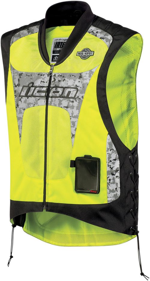 Купить Мотожилет Текстильный Icon Interceptor Reflective / Желтый