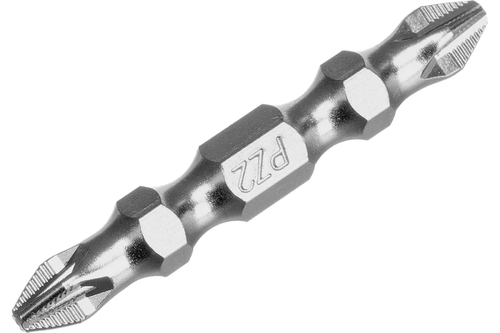 Бита GROSS двухсторонняя, PH2-PZ2, 45мм, сталь S2, 10 шт 112017