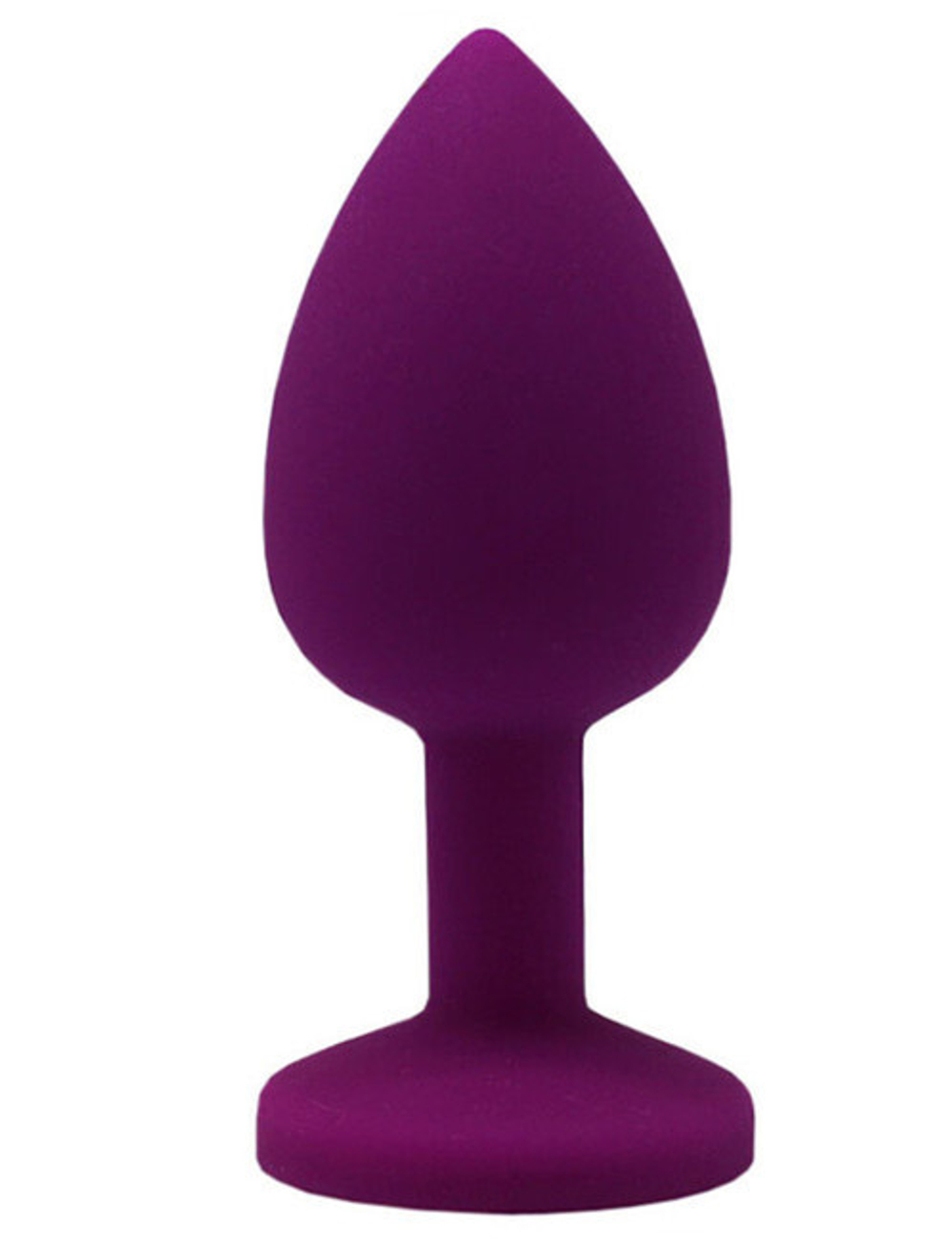 Средняя фиолетовая пробка с розовым кристаллом ONJOY Silicone Collection (Цвет: фиолетовый с розовым)