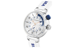LOUIS VUITTON TAMBOUR Wrist Watch Quartz Movement Rubber Strap 39.5mm White Dial Unisex 100m Water Resistant QBB175