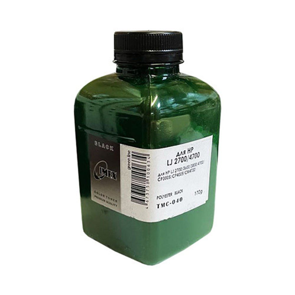 Тонер для HP Color LJ 2700/3600/3800/4700/CP 3505/4005/CM4730 (170гр, черный, Polyester, TMC040 IMEX) Green Line Тонер для HP Color LJ 2700/3600/3800/4700/CP 3505/4005/CM4730 (170гр, черный, Polyester, TMC040 IMEX) Green Line