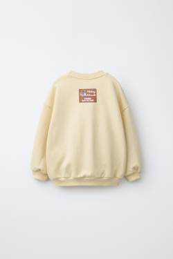 ZARA ТОЛСТОВКА С ВЫШИВКОЙ MICKEY MOUSE © DISNEY, ЦВЕТ СЛИВОЧНОГО МАСЛА