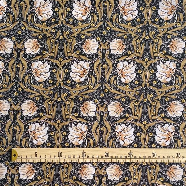 отрез 80 см, Pimpernel на черном, Моррис, 100% хлопок Handmade Fabrics 4
