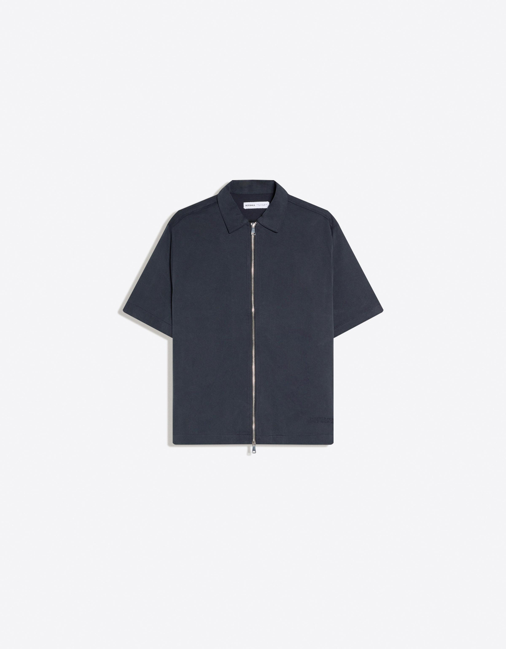 Мужская струящаяся рубашка boxy fit с коротким рукавом - BERSHKA