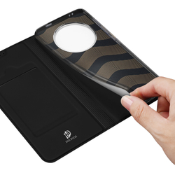 Чехол книжка из PU кожи черного цвета от Dux Ducis для Honor Magic 7 Pro, серия Skin Pro Series Case