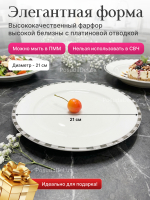 Набор обеденных тарелок "Opal" Платиновые пластинки 21см 6 шт