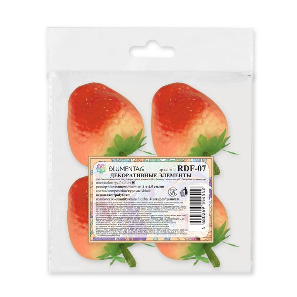 Декоративные элементы 24 шт, 01 клубника, Blumentag RDF-07