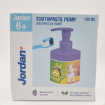 Jordan Junior Детская зубная паста 6+, фруктовый вкус, в бутылке с дозатором-помпой, 150 мл (из Эстонии)