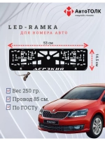 Рамка с LED подсветкой надписи. Дерзкий Skoda.
