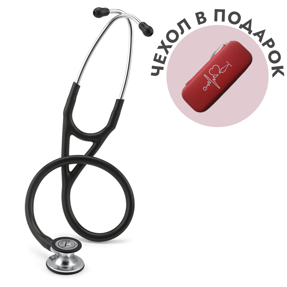 Стетоскоп Littmann Cardiology IV, черный, зеркальная акустическая головка (6177)