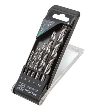 Набор сверл по металлу, 5пр.(4,5,6,8,10мм), в пластиковом футляре RockForce##Rock FORCE RF-DBS05