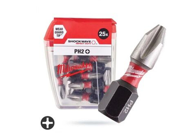 Биты Shockwave PH2 для шуруповерта, Milwaukee 4932430853