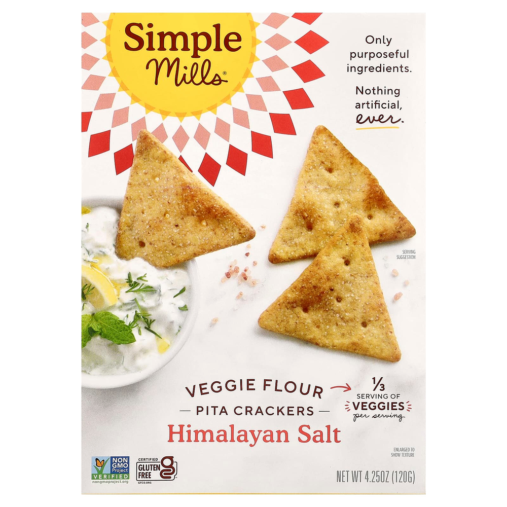 Simple Mills, Крекеры из растительной муки, гималайская соль, 120 г (4,25 унции)