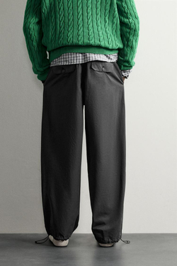 ZARA X AARON LEVINE БРЮКИ RELAXED FIT ИЗ ХЛОПКА, ЧЕРНЫЙ