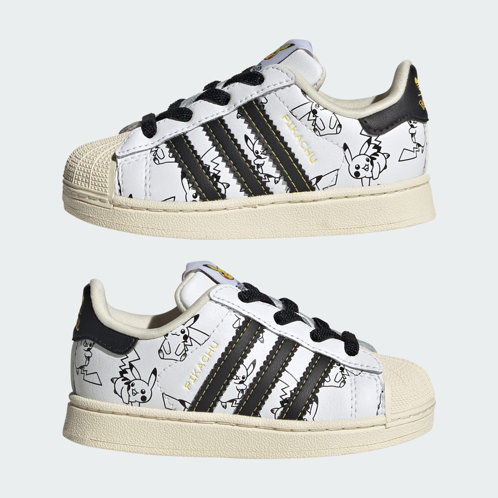 Adidas Adidas Кроссовки с эластичными шнурками Pokemon Superstar II, белый/черный
