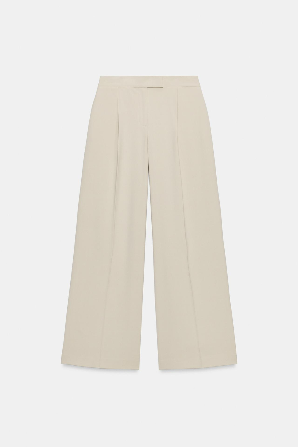 ZARA ШИРОКИЕ БРЮКИ С ЗАЩИПАМИ, КАМЕННО-СЕРЫЙ