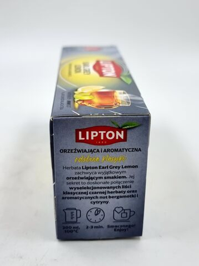 Чай пакетированый LIPTON Earl Grey Lemon со вкусом бергамота и лимона 25 пакетиков, 50 г (ИЗ Эстонии )