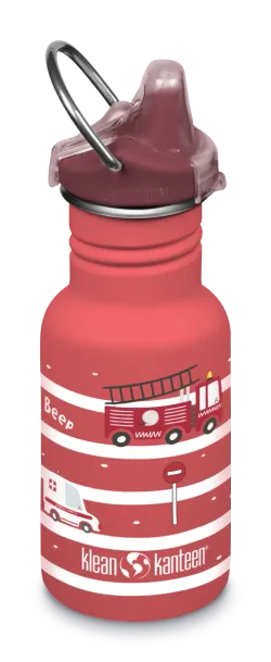 Детская бутылка Klean Kanteen Kid Classic Narrow Sippy 12oz (355 мл) Fire Trucks