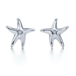 Серьги из серебра 925 с бриллиантами, Tiffany💠В виде морских звёзд. В наличии