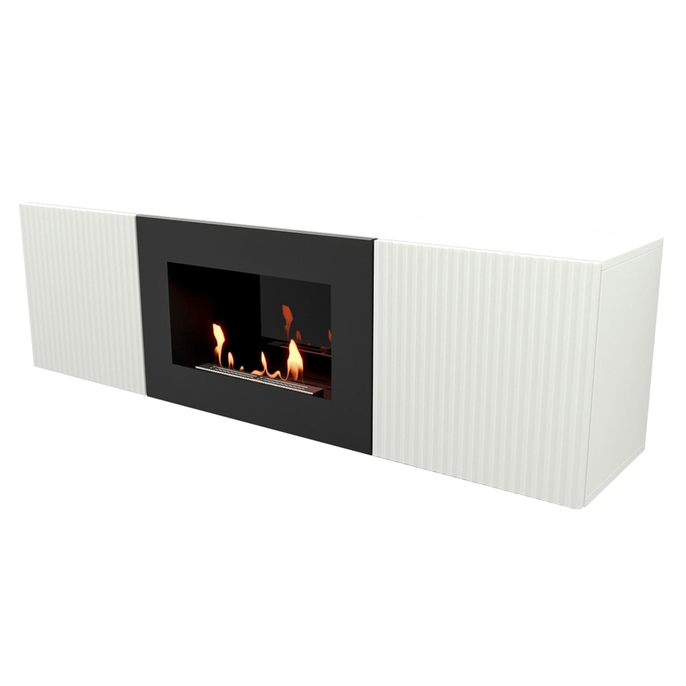 Тумба с биокамином Firelight BFP/P-1400L белая