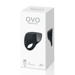 Перезаряжаемое эрекционное силиконовое кольцо OVO A1 (7 режимов) (Цвет: черный)