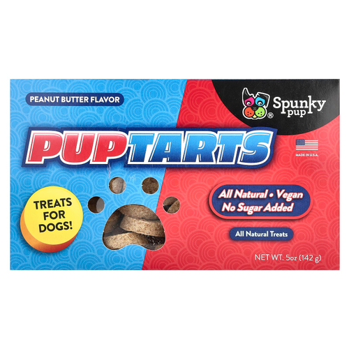 Spunky Pup, PupTarts, лакомства для собак, арахисовая паста, 142 г (5 унций)