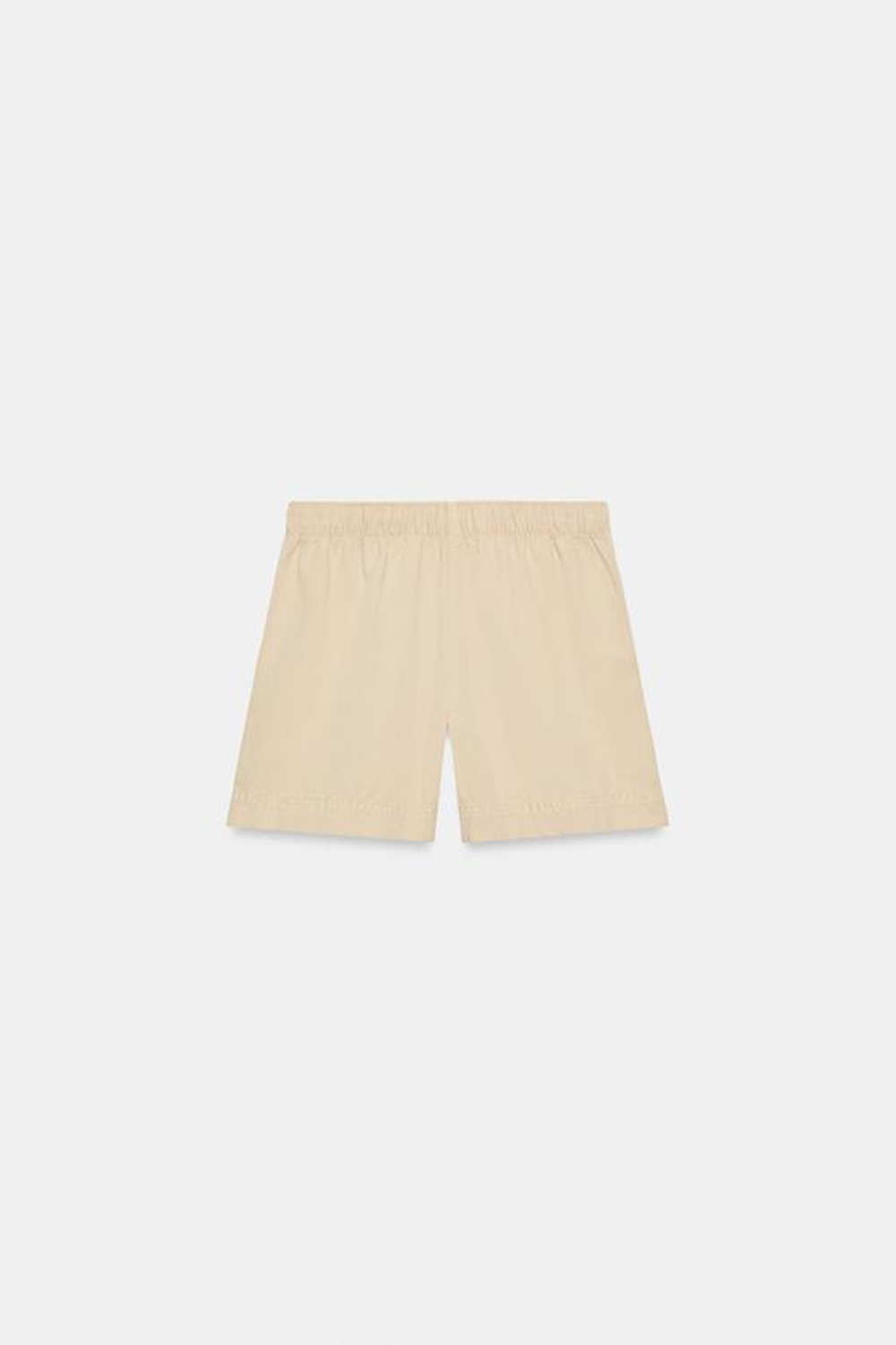 ZARA ШОРТЫ ИЗ 100% ХЛОПКА С ЭЛАСТИЧНЫМ ПОЯСОМ, ПЕСОЧНЫЙ