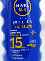 Солнцезащитный спрей NIVEA Sun Protect & Moisture SPF15 200 мл (Германия)
