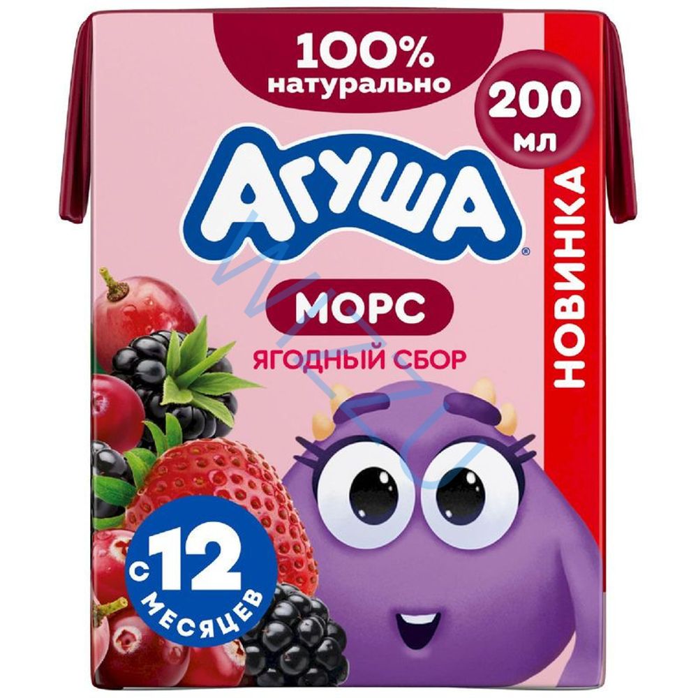 Морс Агуша Виноград-Клюква-Ежевика-Клубника, 200 мл
