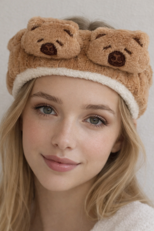 Повязка на голову GIRLY "Две капибары", коричневая